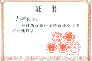 授予“卢志强同志优秀中国特色社会主义事业建设者”称号